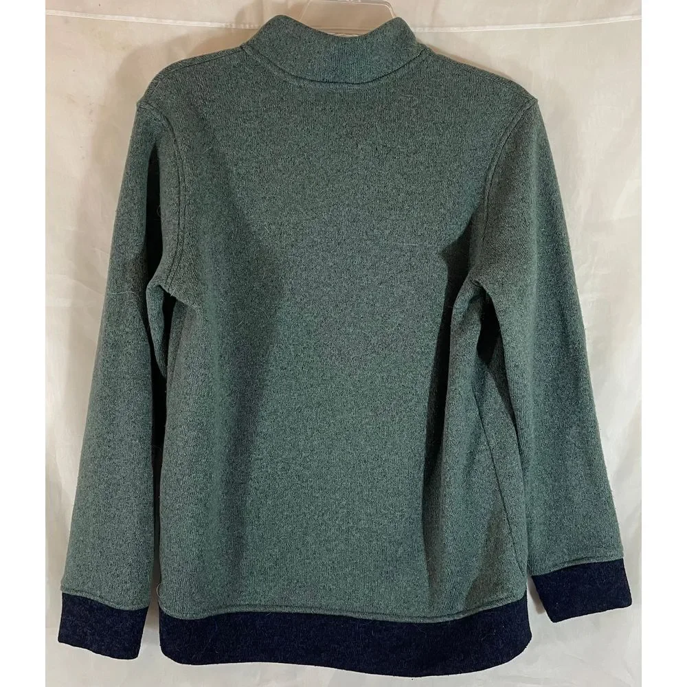 Old Navy Green & Navy Quarter-Zip Fleece Pullover Sweater‎ Casual Comfort XL
